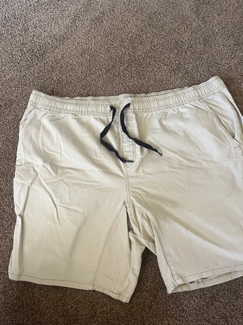 George Beige/Tan Casual Shorts with Navy Brand Tag